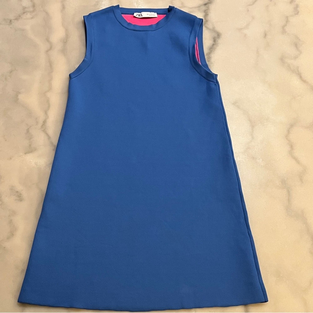 Zara Bold Blue Sleeveless Mini Dress